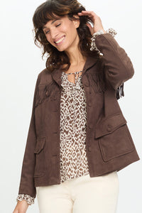 Faux Suede Fringe Jacket