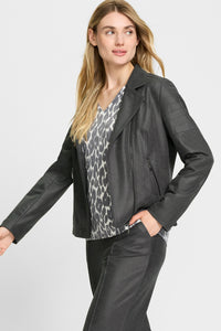 Coated  Biker Jacket