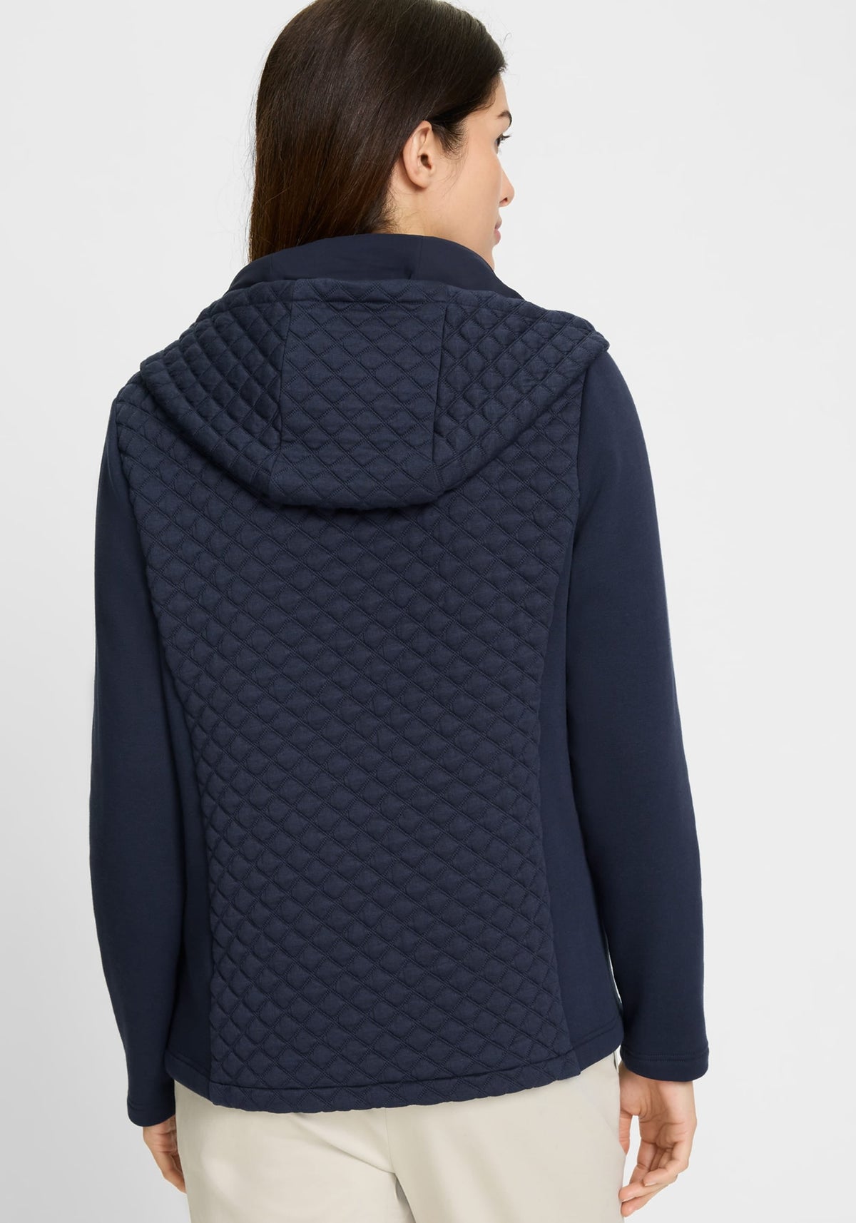 Quilted Zip Front Hoodie Jacket