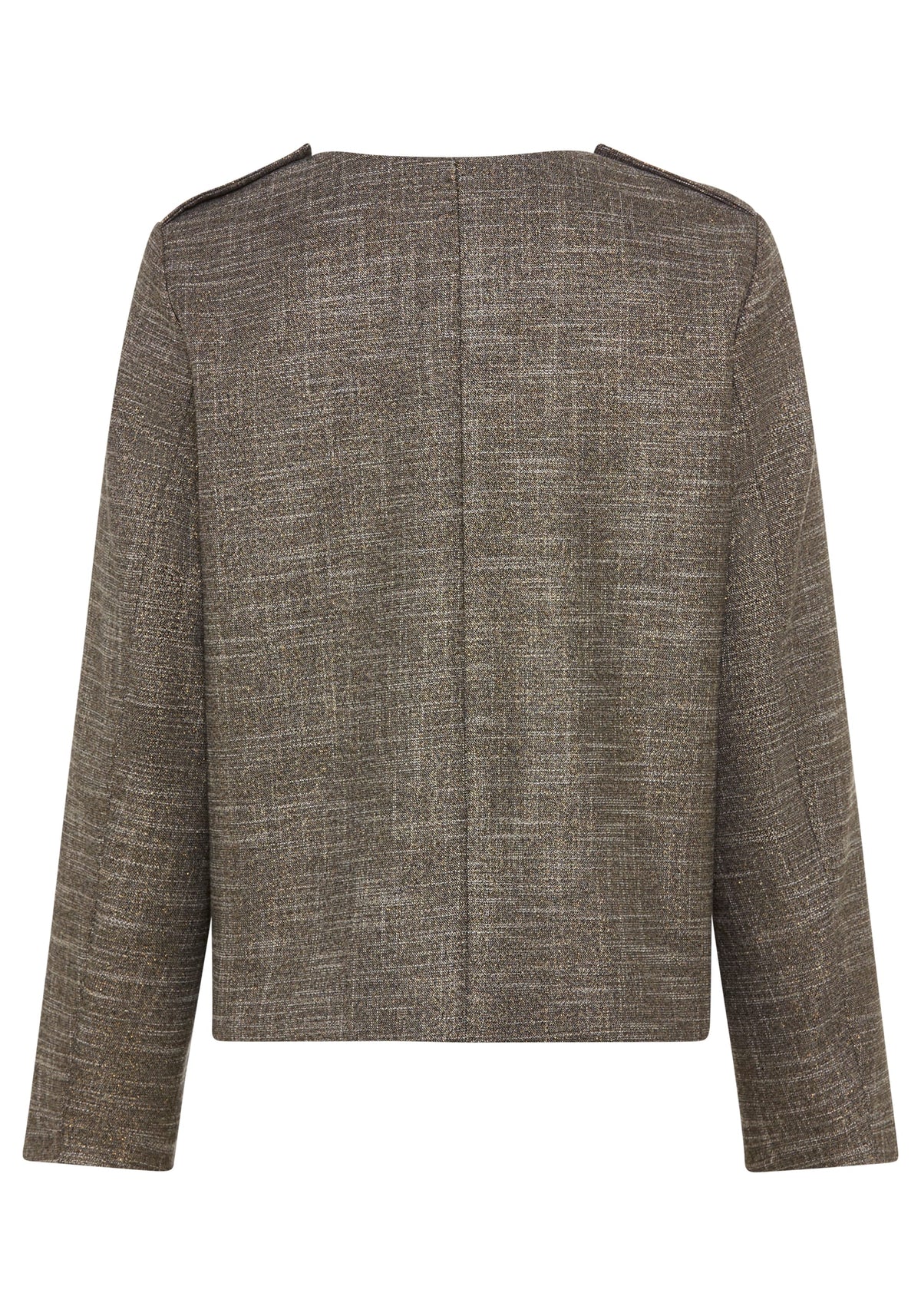 Veste pailletée sans col avec boutons dorés