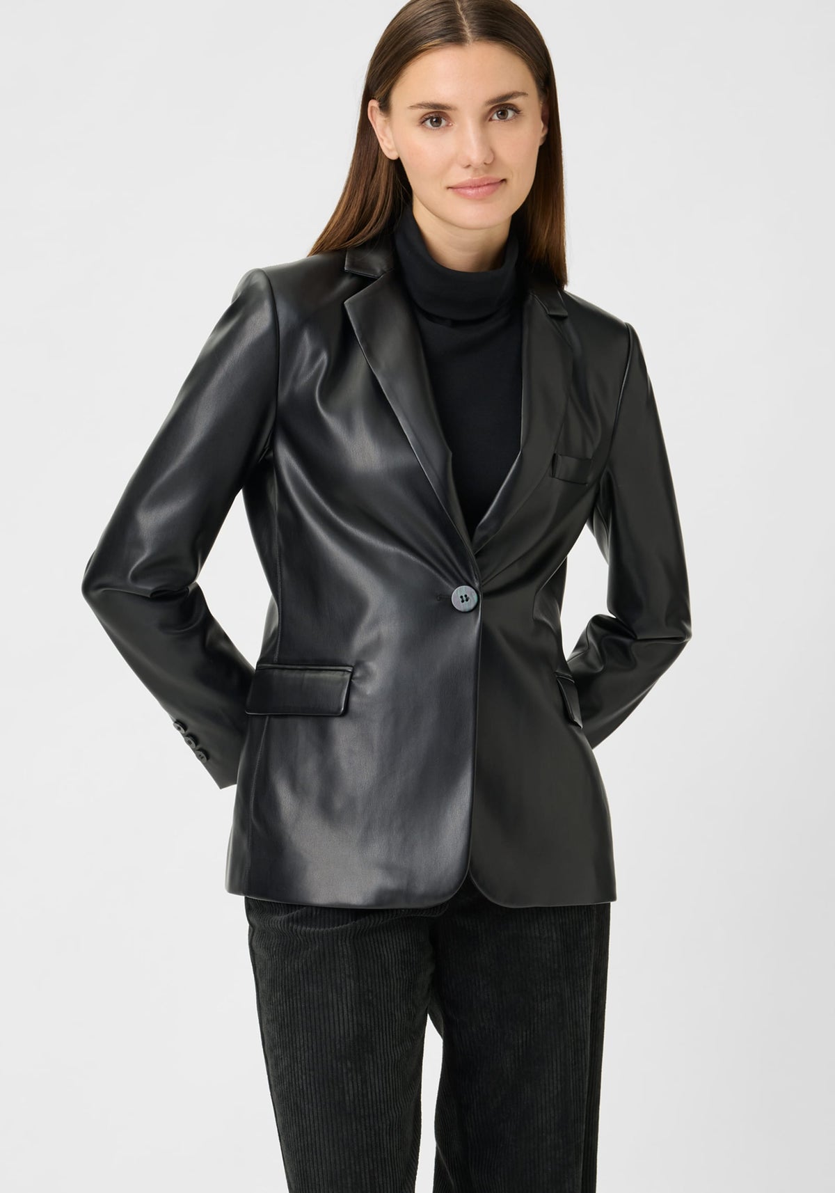 Faux Leather Blazer