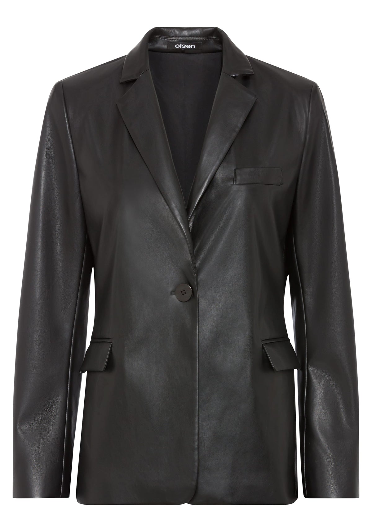 Faux Leather Blazer