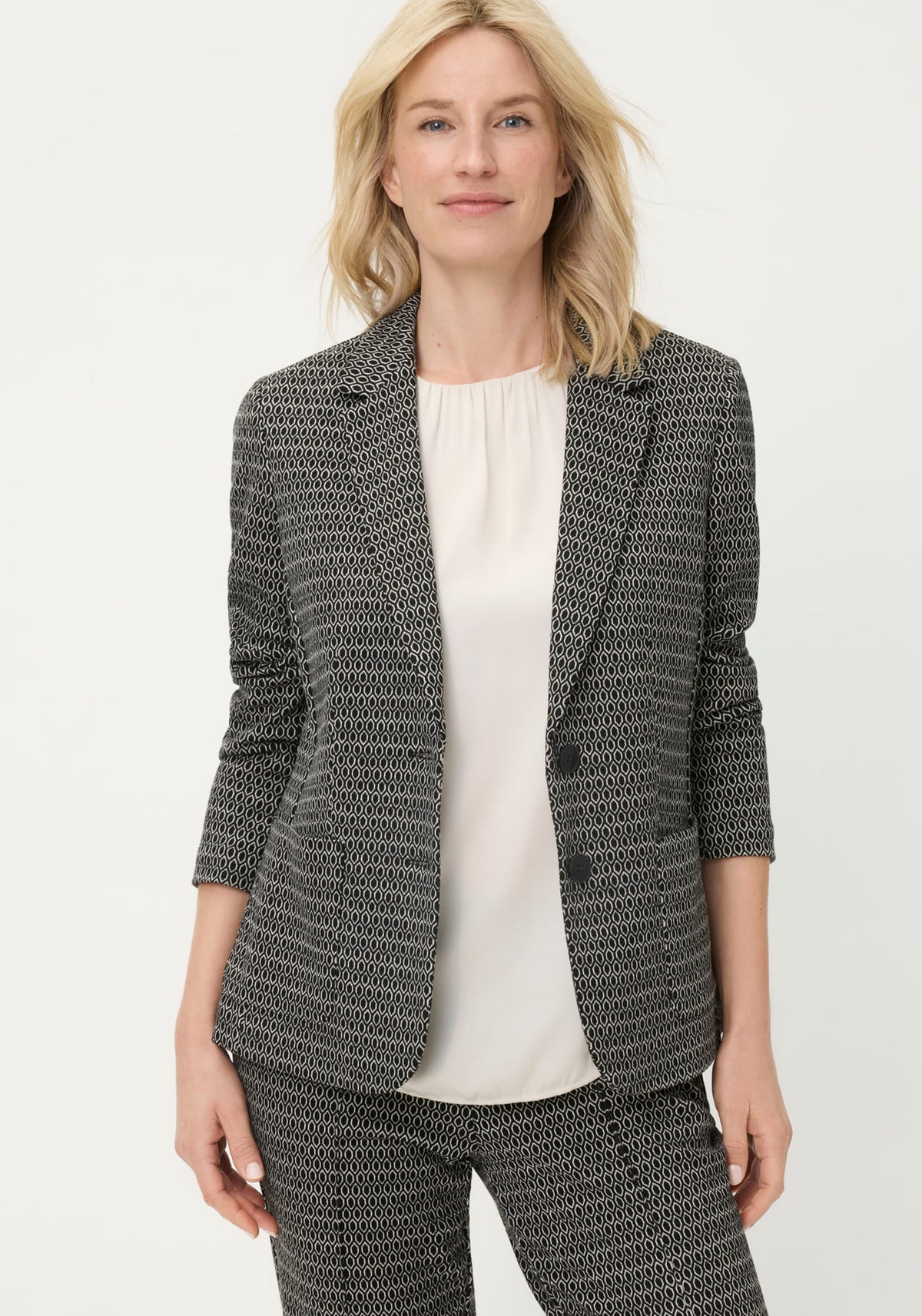 Blazer en tricot géométrique