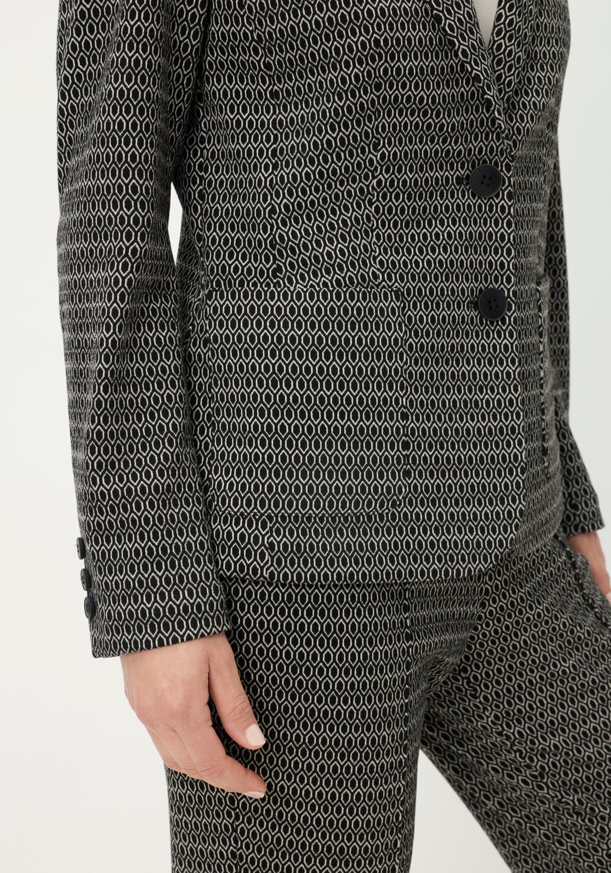 Blazer en tricot géométrique