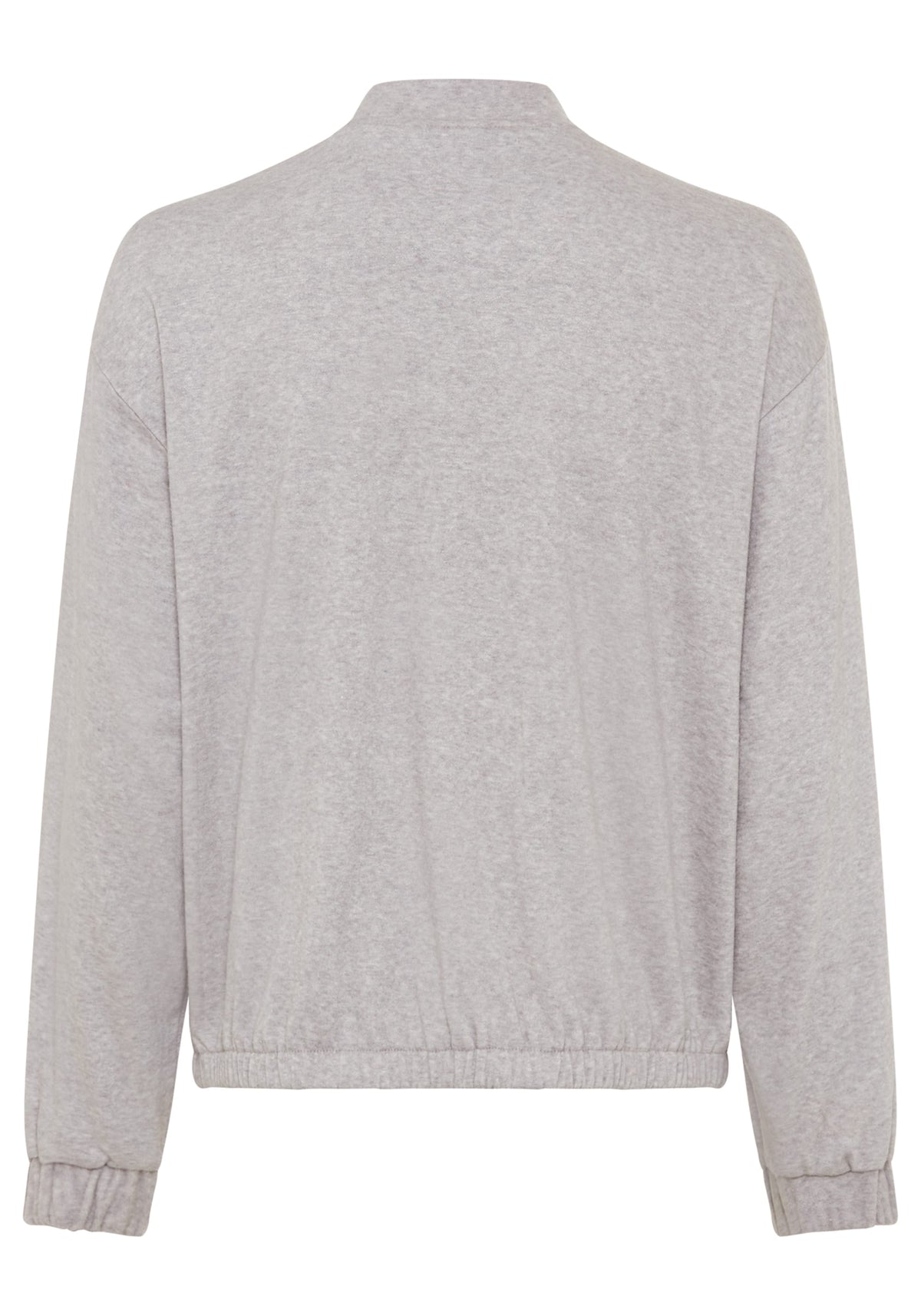 Veste en jersey sans col avec fermeture éclair sur le devant