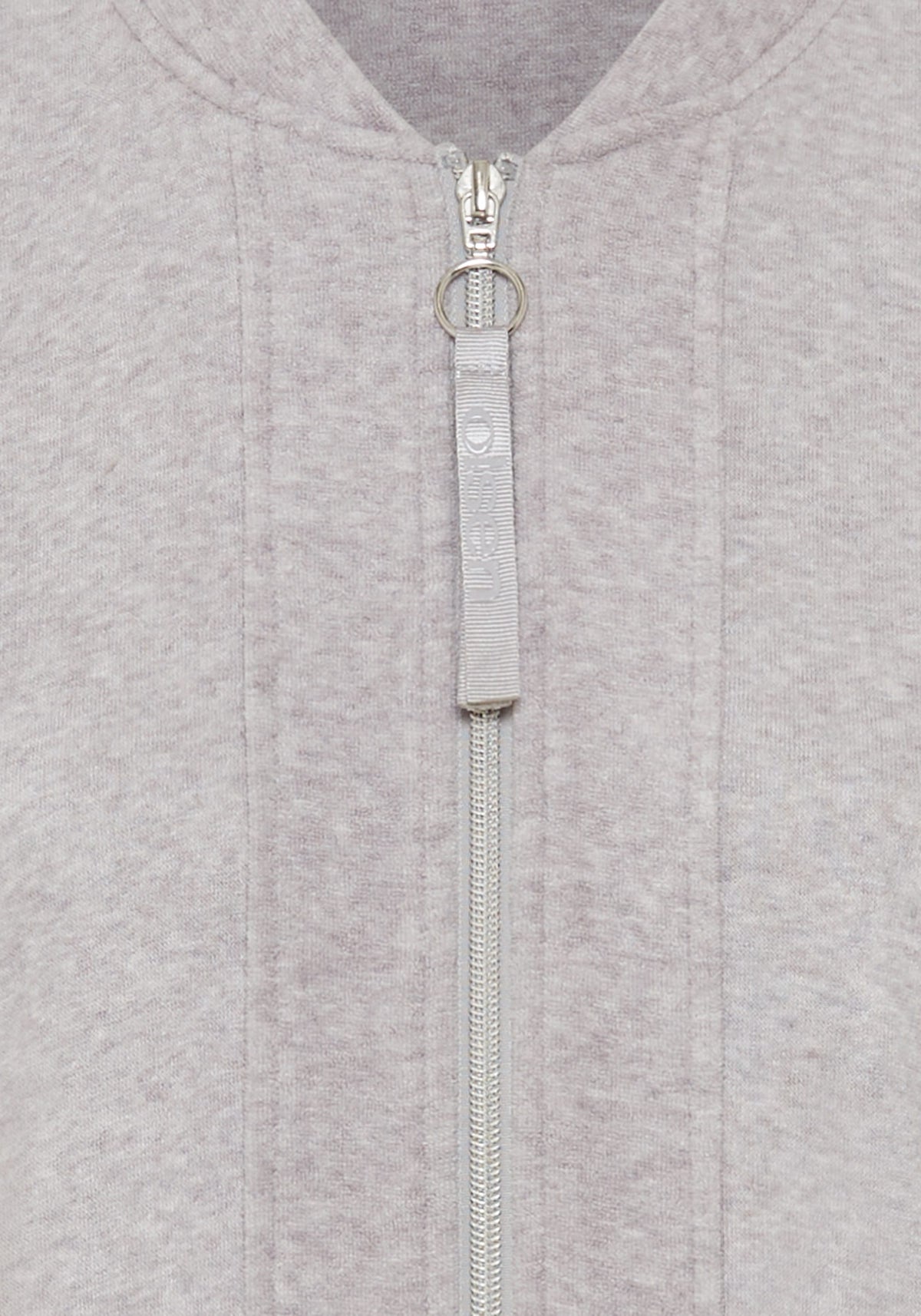 Veste en jersey sans col avec fermeture éclair sur le devant