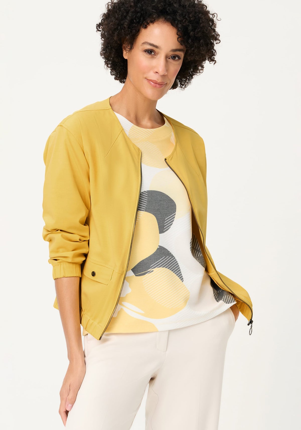 Veste zippée sans col