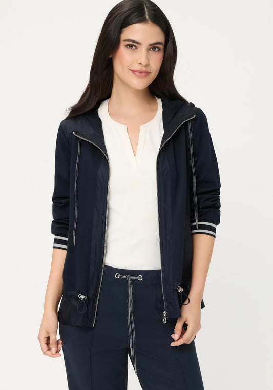 Mixed Media Hooded Jacket