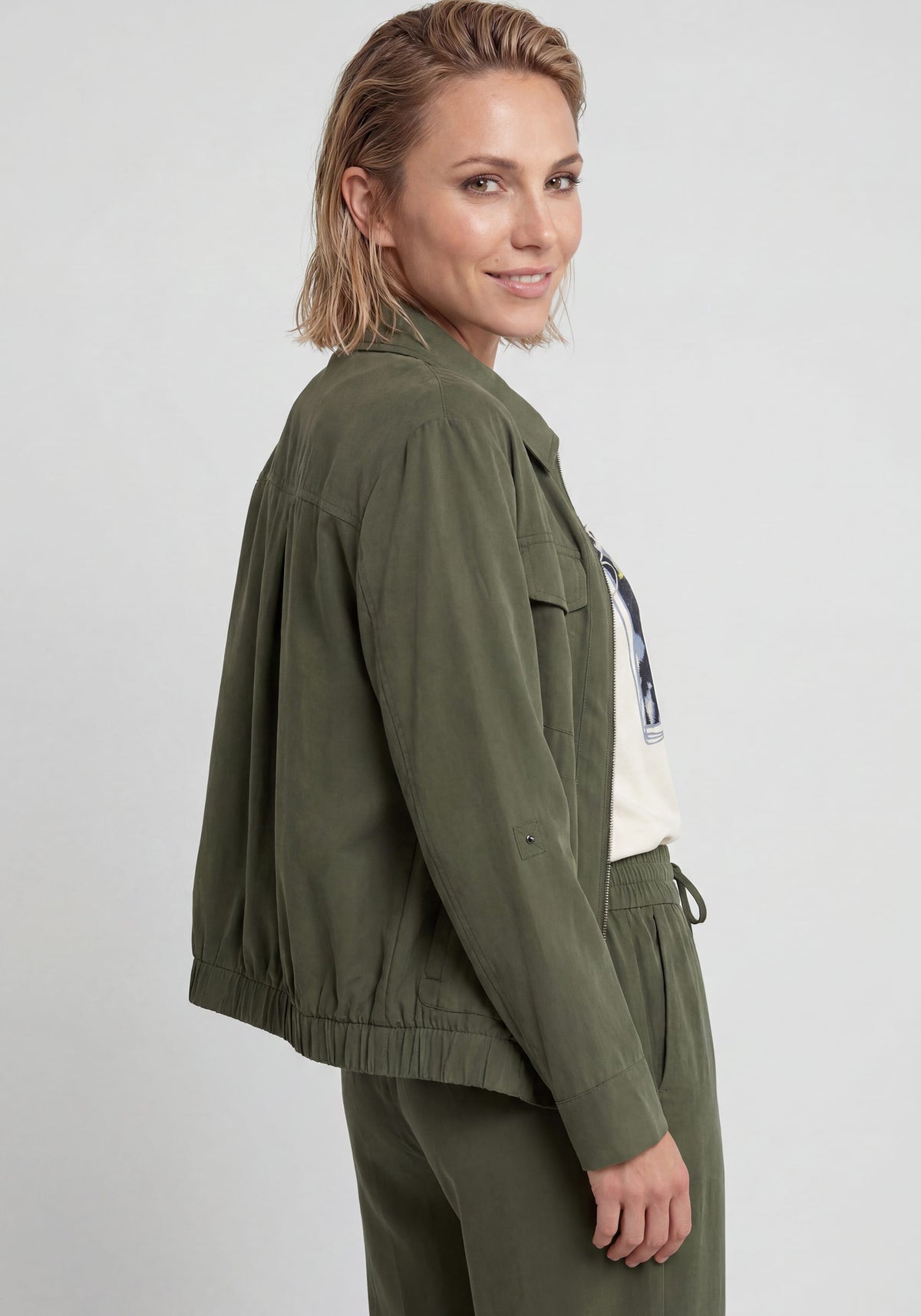 Twill Zip Front Jacket