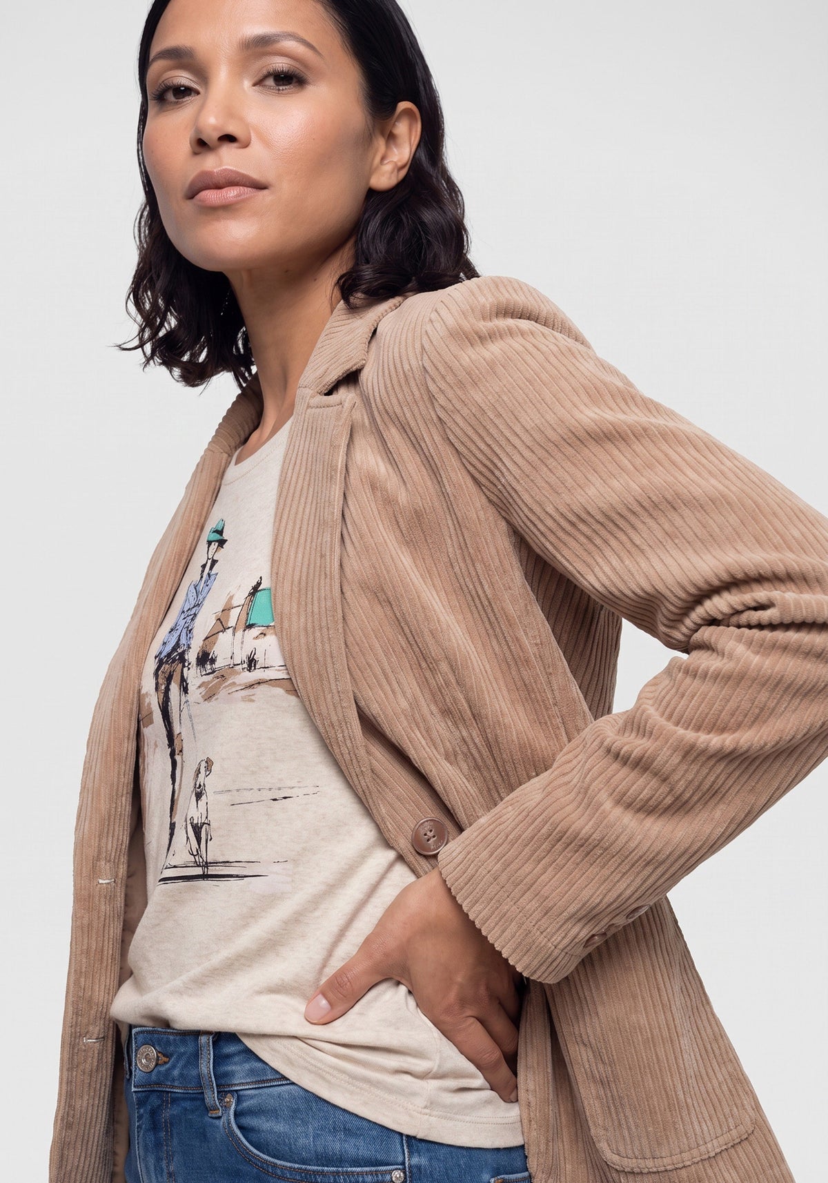 Blazer en velours côtelé