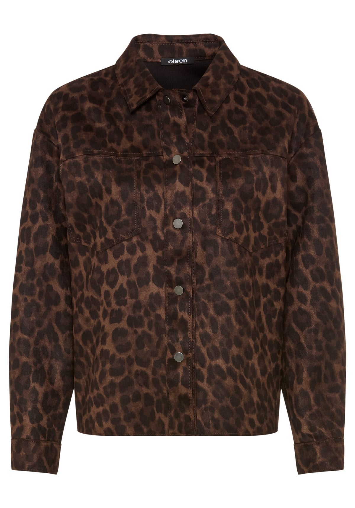 Faux Suede Leopard Print Jacket
