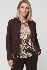 Faux Suede Zip Jacket