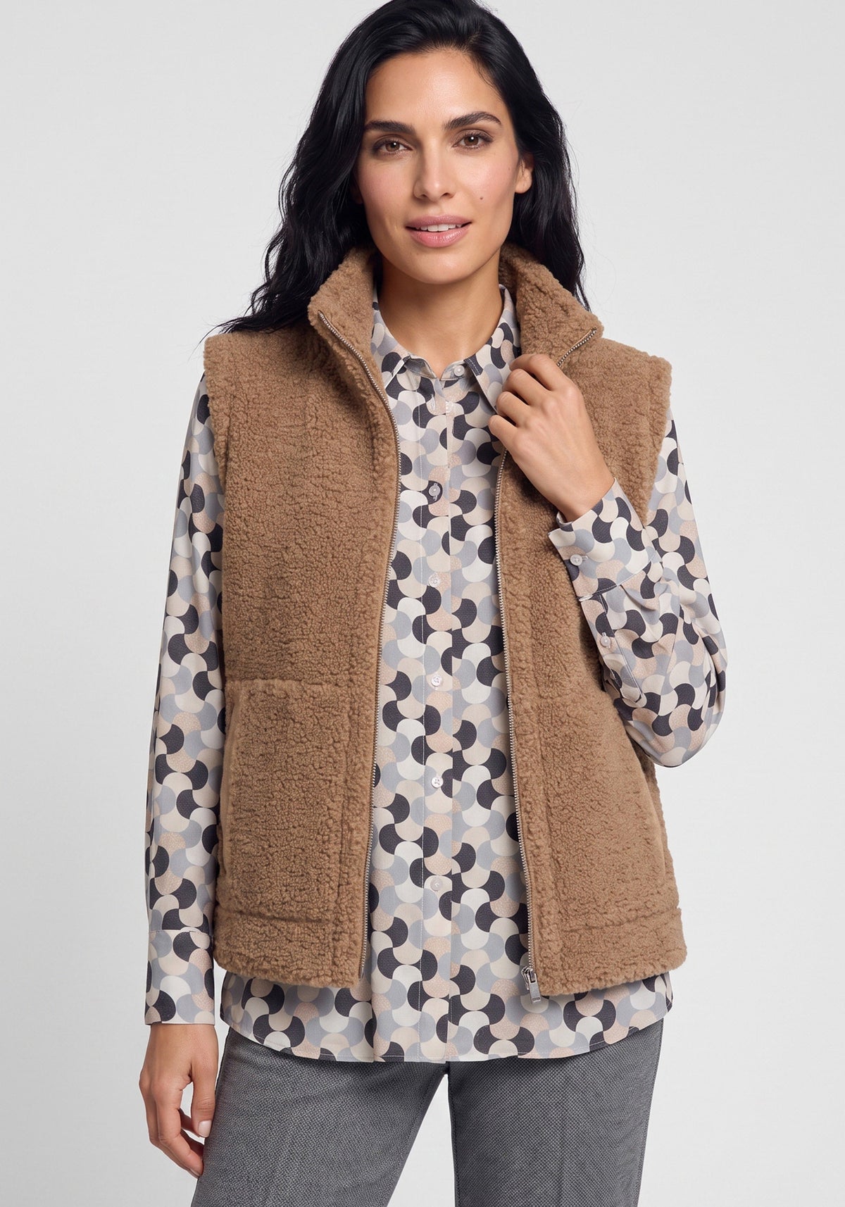 Reversible Faux Suede & Sherpa Vest