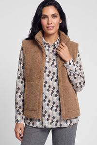 Gilet réversible en simili-daim et sherpa