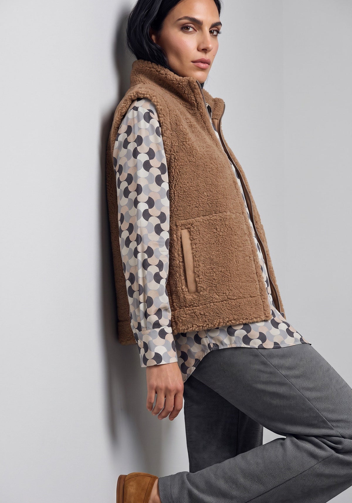 Reversible Faux Suede & Sherpa Vest