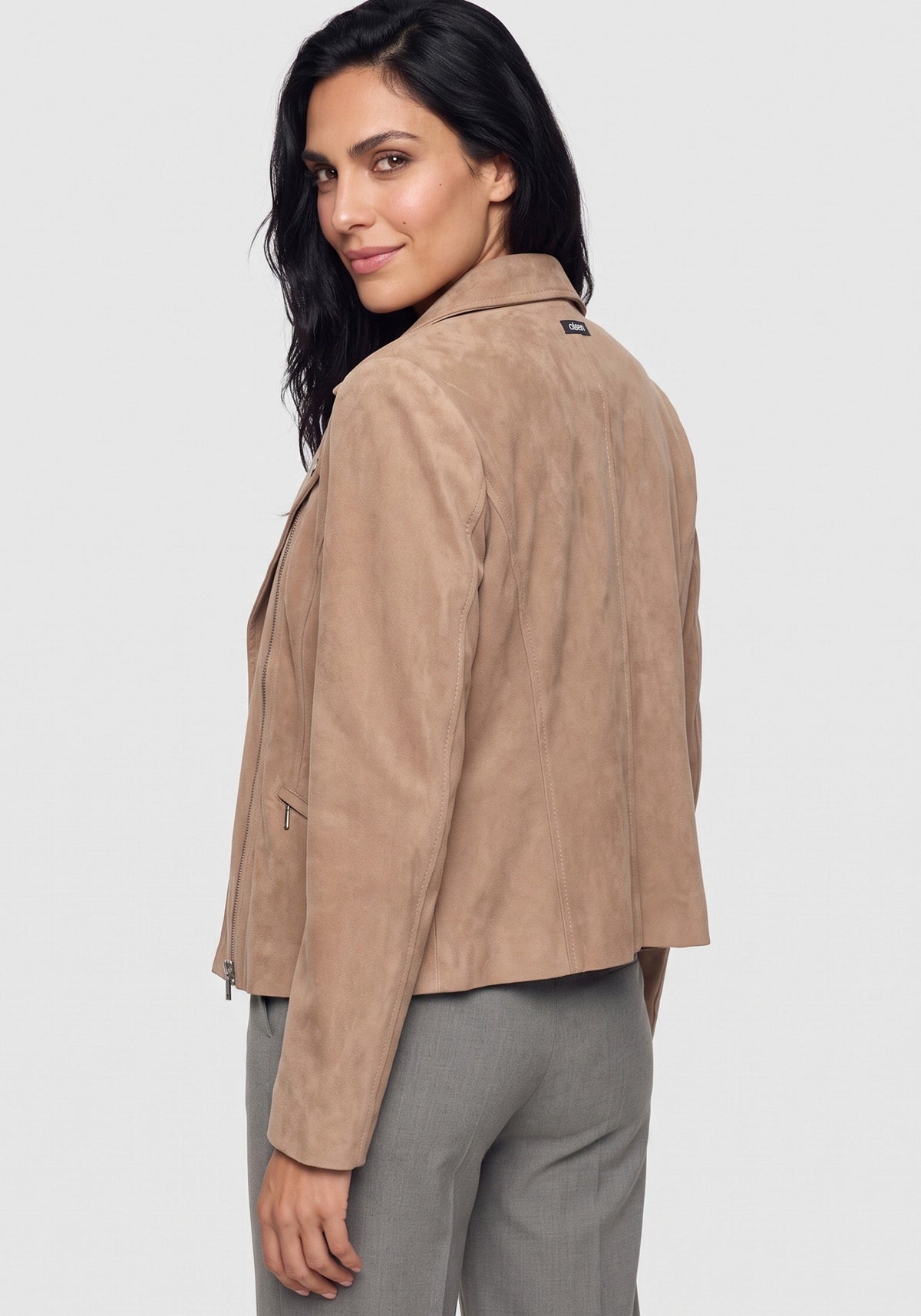 Faux Suede Moto Jacket