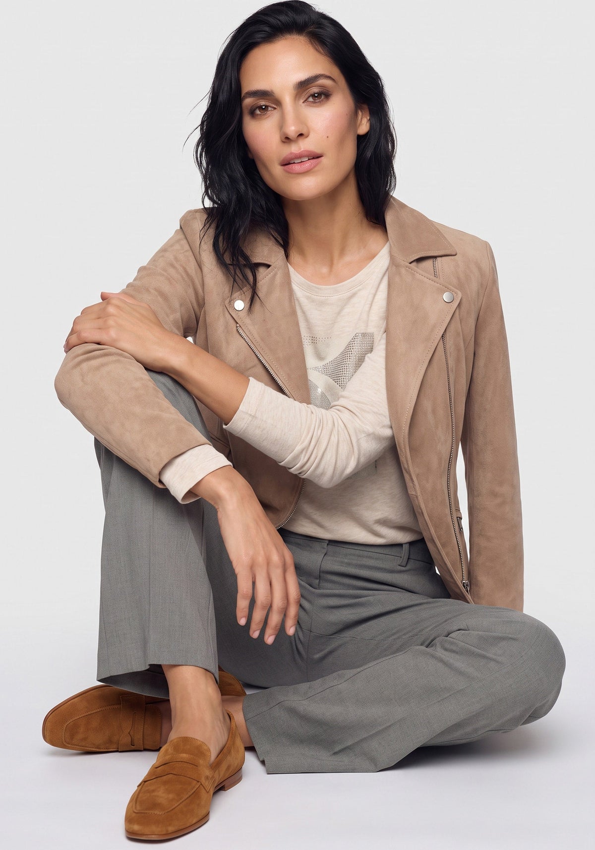 Faux Suede Moto Jacket