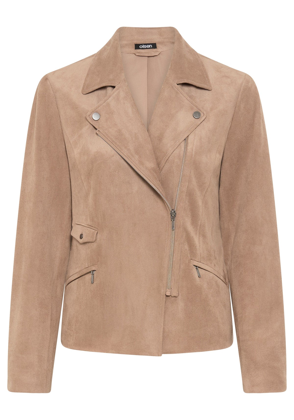 Faux Suede Moto Jacket