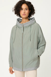 Mixed Media Hooded Jacket