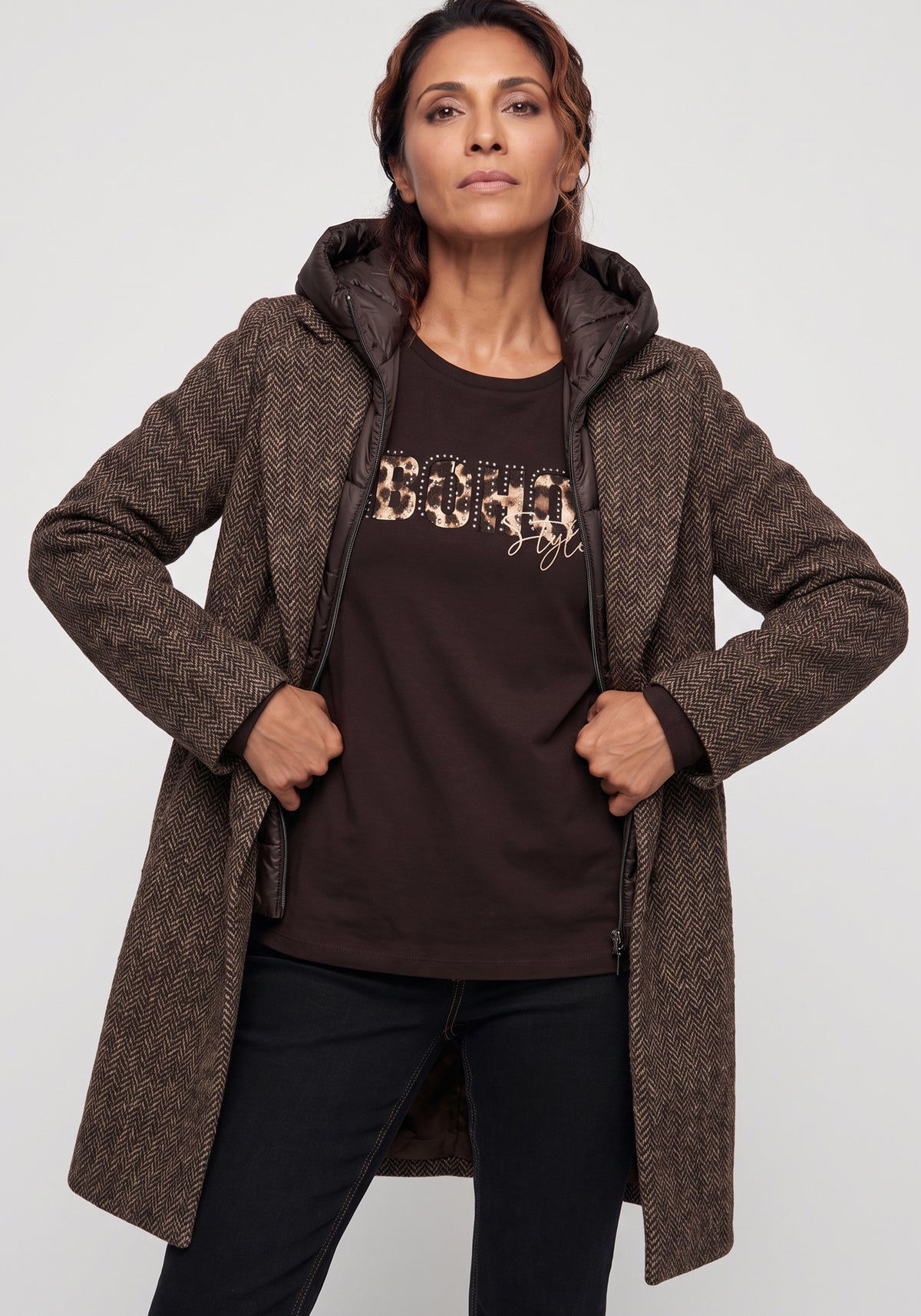 Mixed Media  Convertible Coat