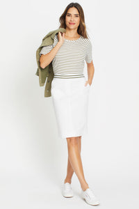 Stretch Twill Pull-On Skirt