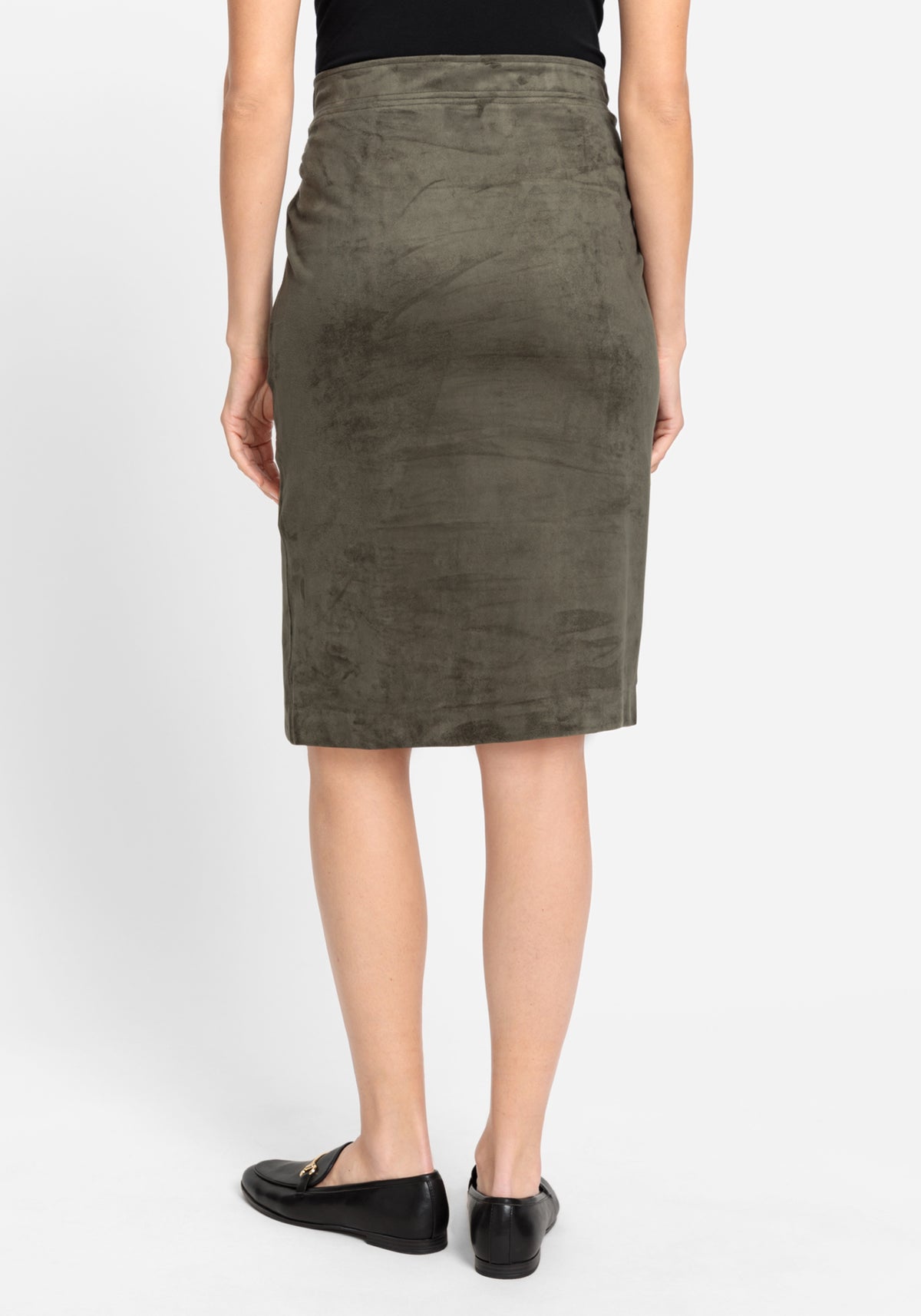 Pull-On Full Suede Skirt