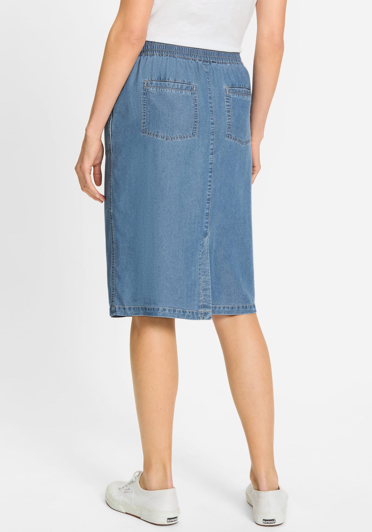 Soft Denim Pull-On Skirt