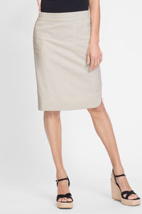 Linen Blend Pull-On Skirt