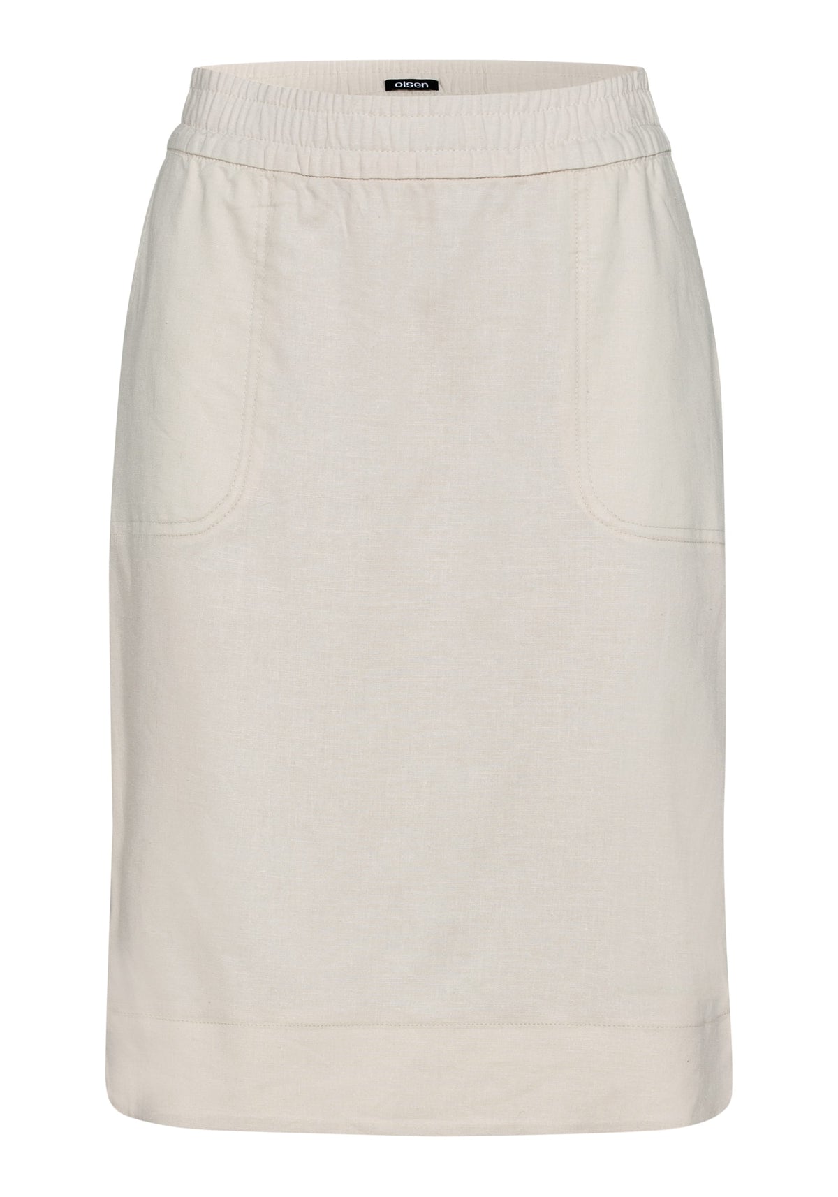 Linen Blend Pull-On Skirt