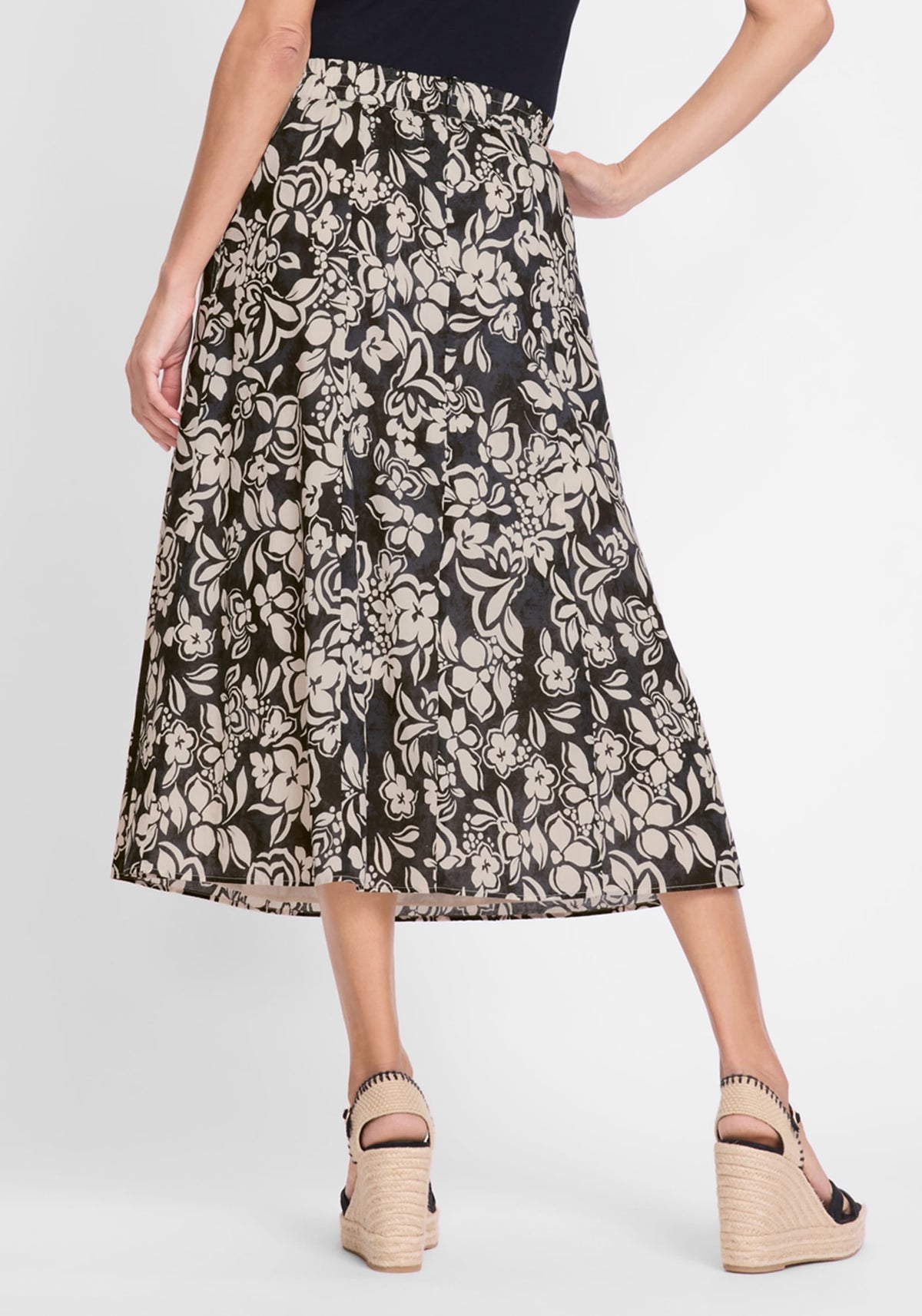 Jupe midi à fleurs