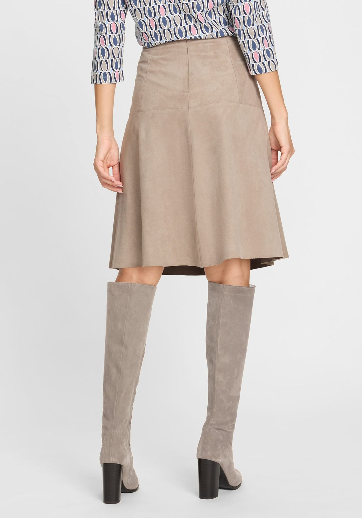 Faux Suede A-Line Skirt