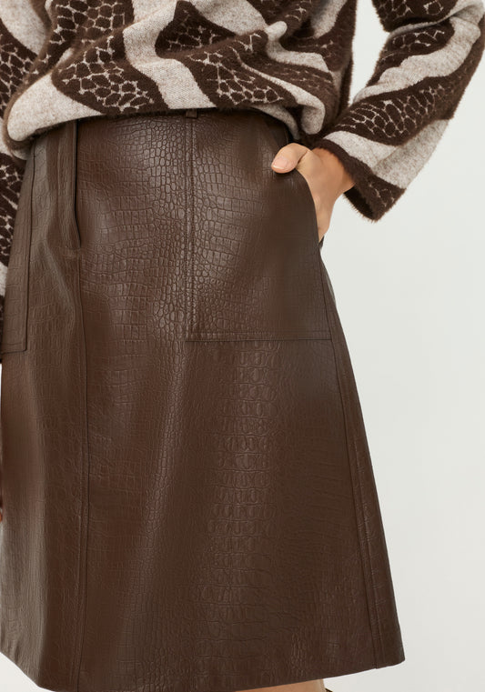 Jupe A-Line en Faux Croc