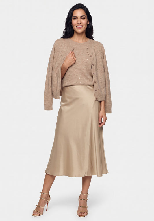 Satin Effect Midi Skirt