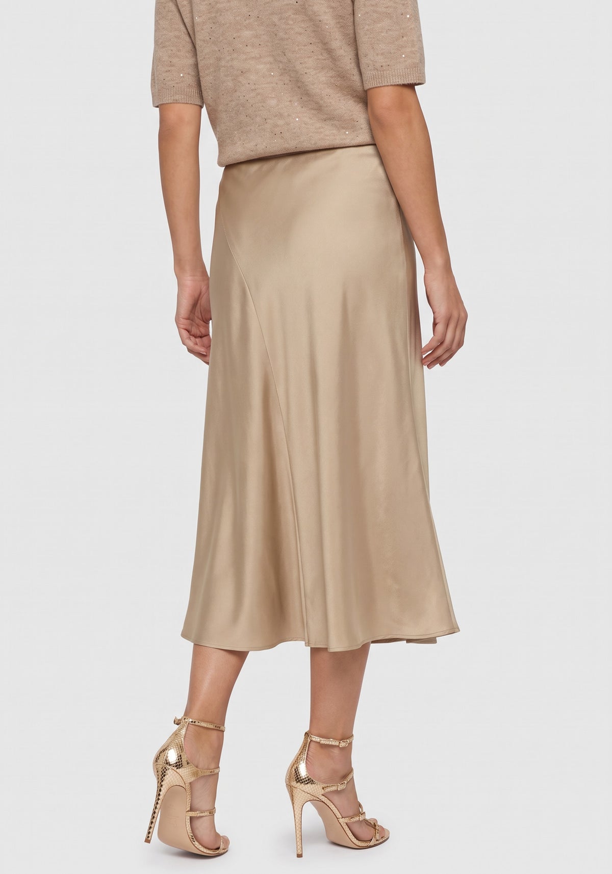 Satin Effect Midi Skirt