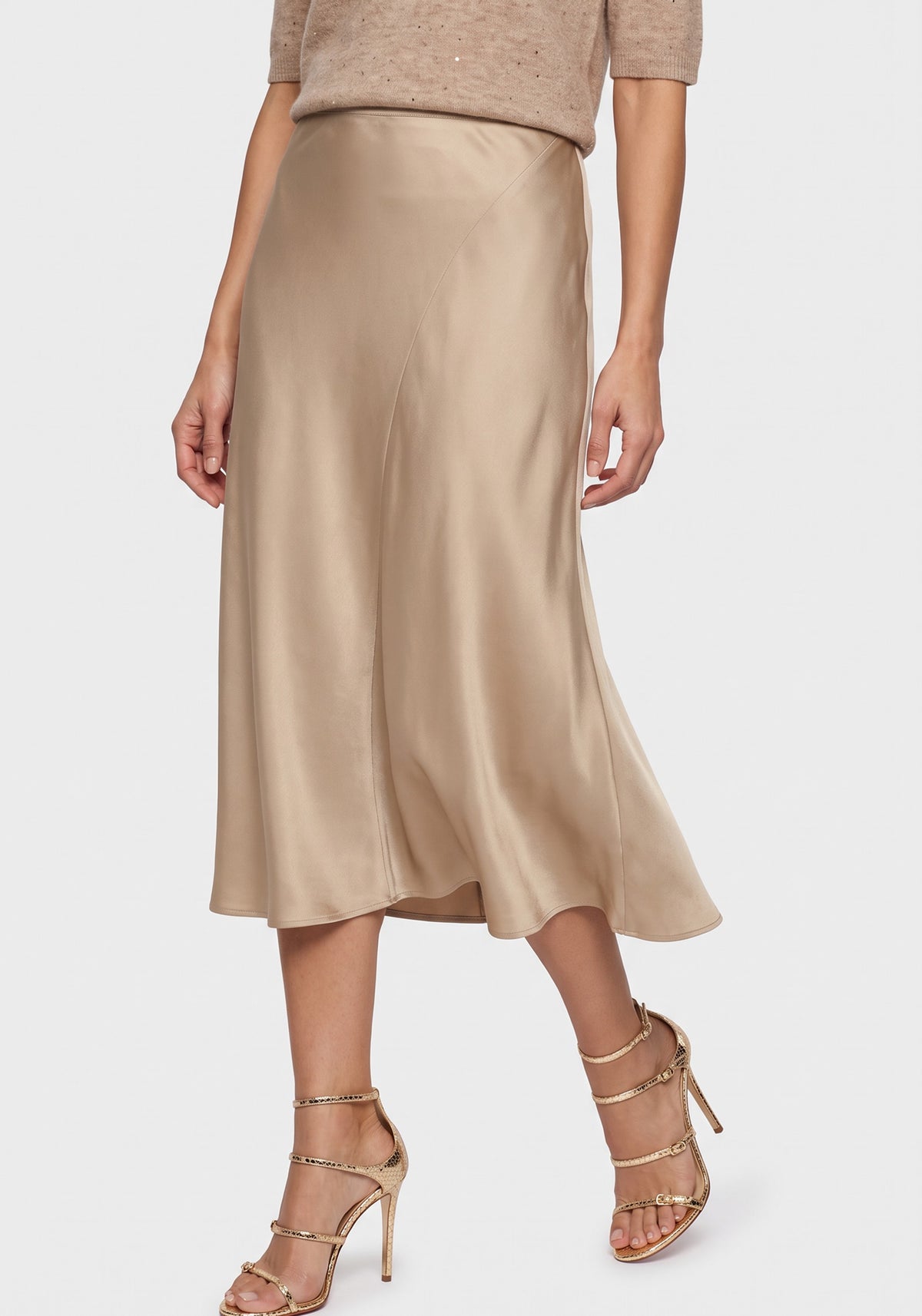 Satin Effect Midi Skirt