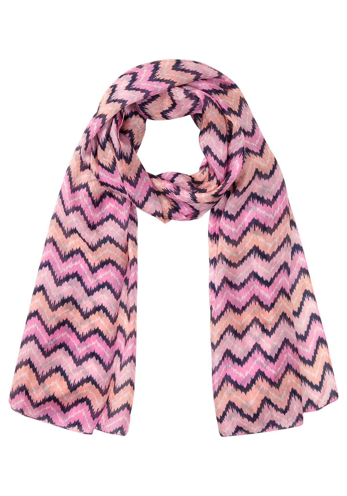 Foulard à imprimé chevron 100 % soie