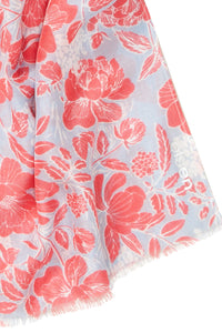 Palm Print A-Line Midi Shirt Dress