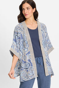 Paisley Kimono with Embroidered Trim