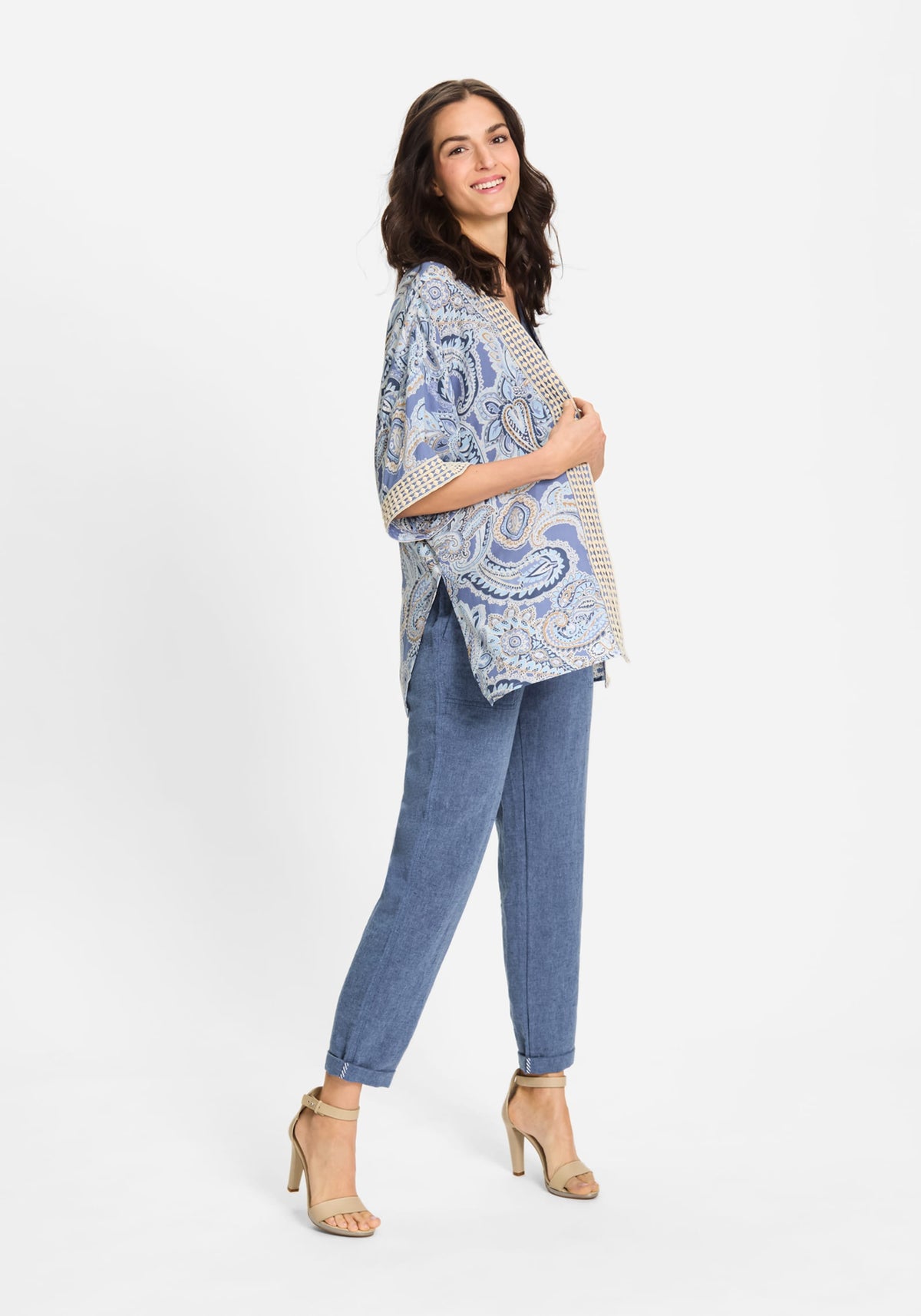 Paisley Kimono with Embroidered Trim