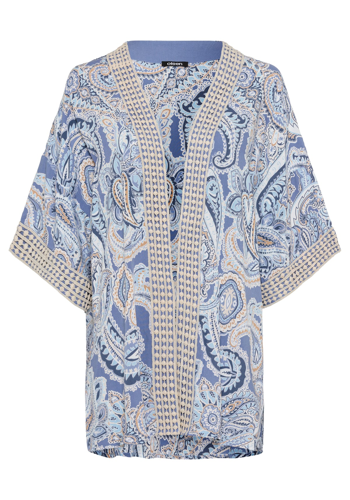 Paisley Kimono with Embroidered Trim