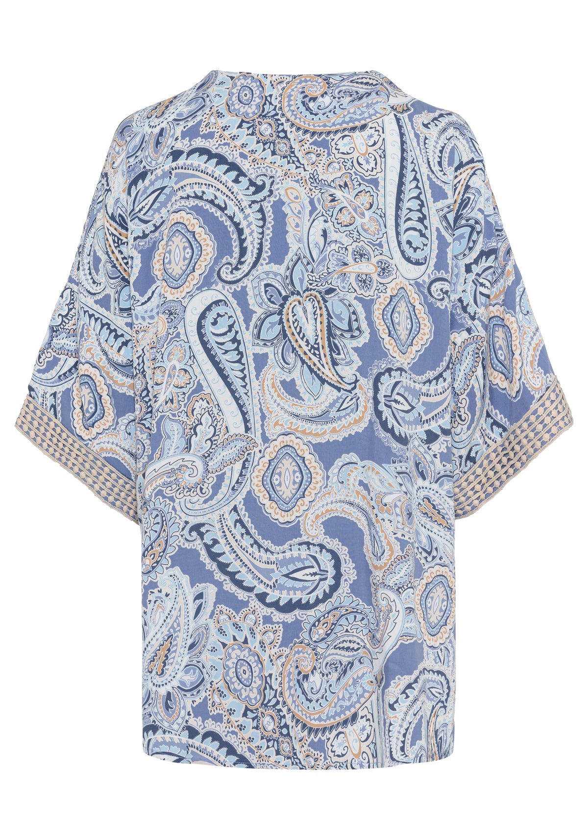Paisley Kimono with Embroidered Trim
