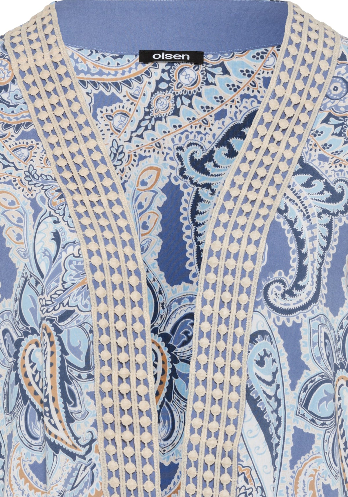 Paisley Kimono with Embroidered Trim