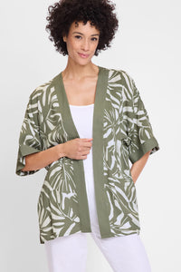 Leaf Print Lightweight Kimono