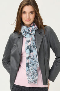 Multi-Print Scarf with Frayed Edge Trim