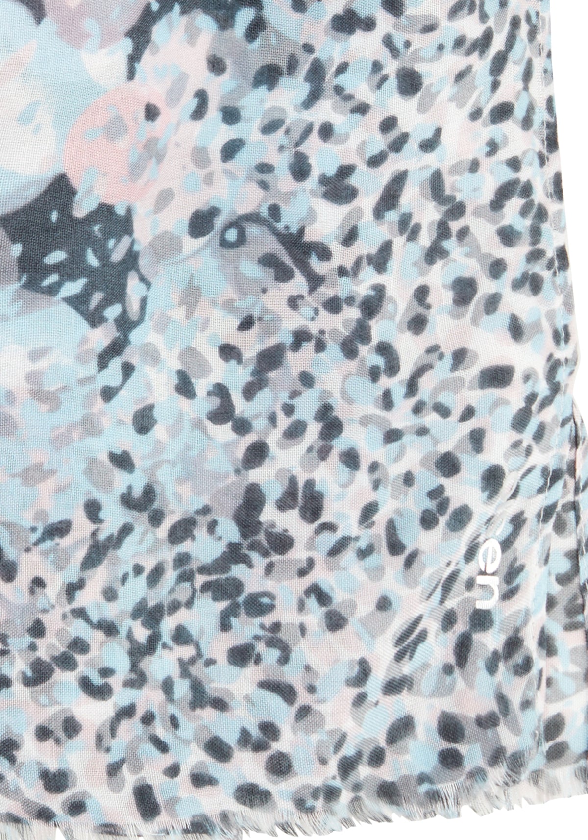 Foulard multi-impression avec bordures effilochées