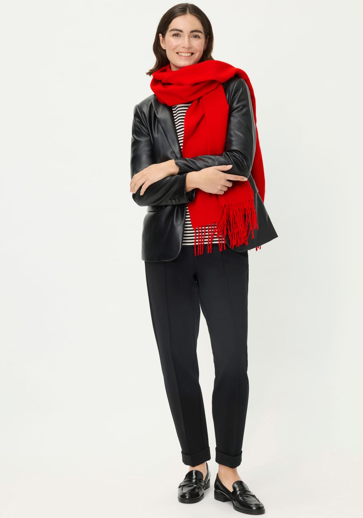 Écharpe de couverture solide avec franges