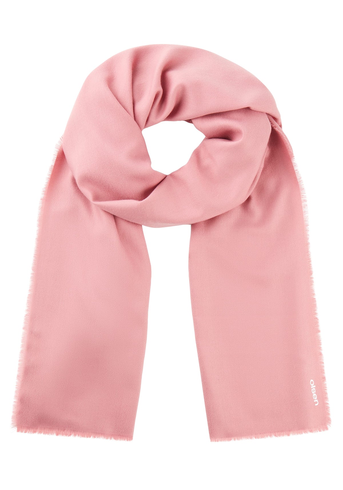 Solid Scarf with Frayed Edge Trim