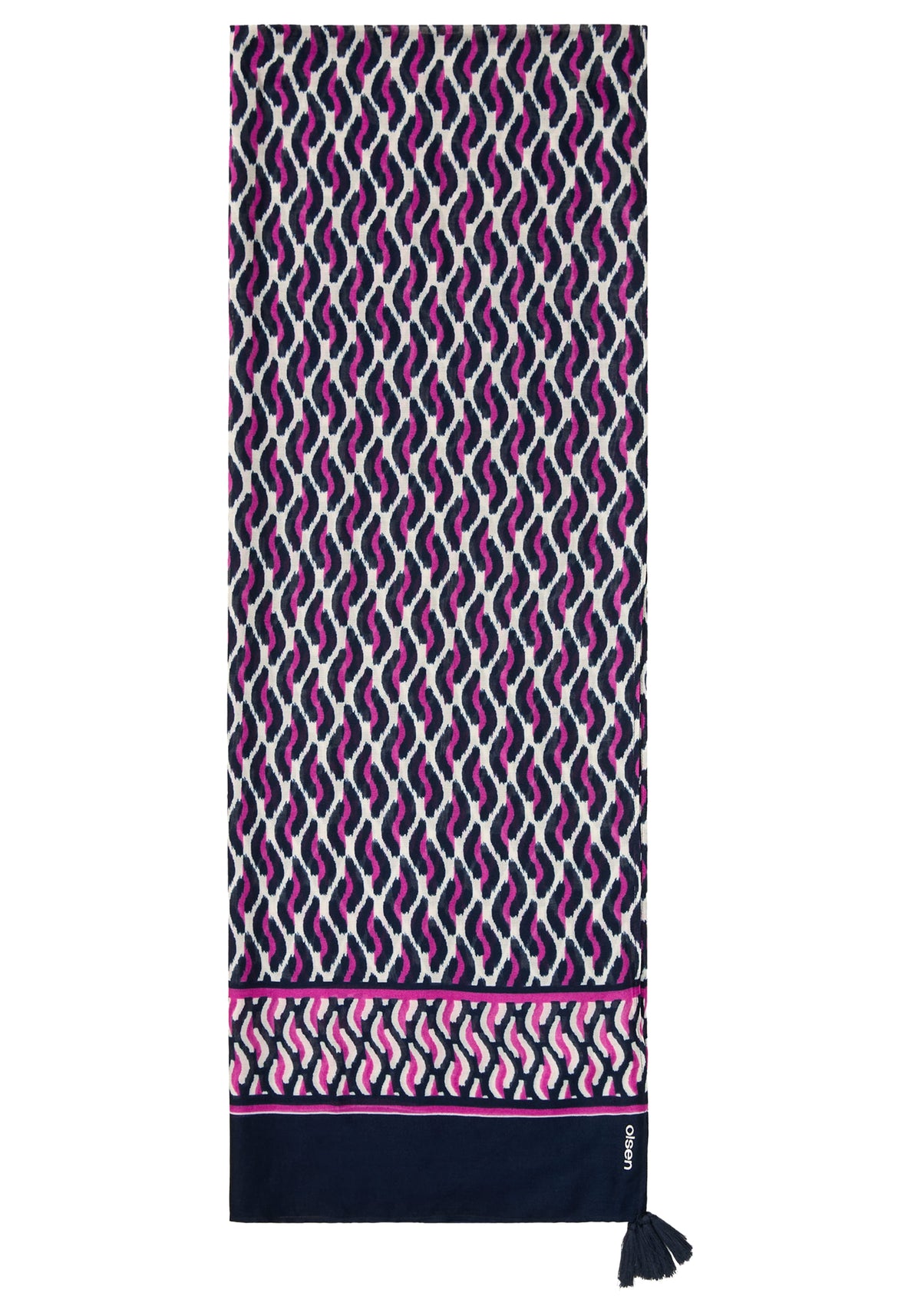 Printed Scarf with Tassel Detail