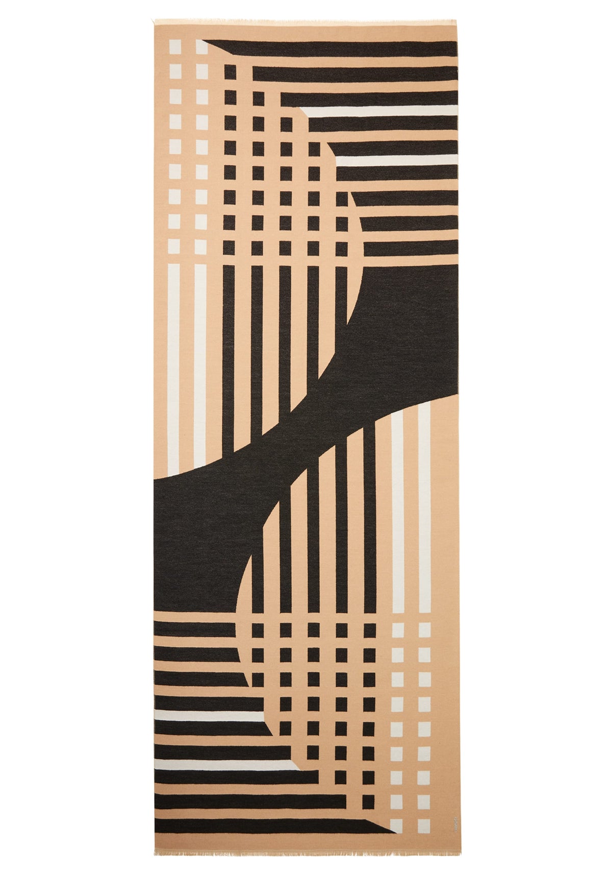 Foulard graphique à bord effiloché