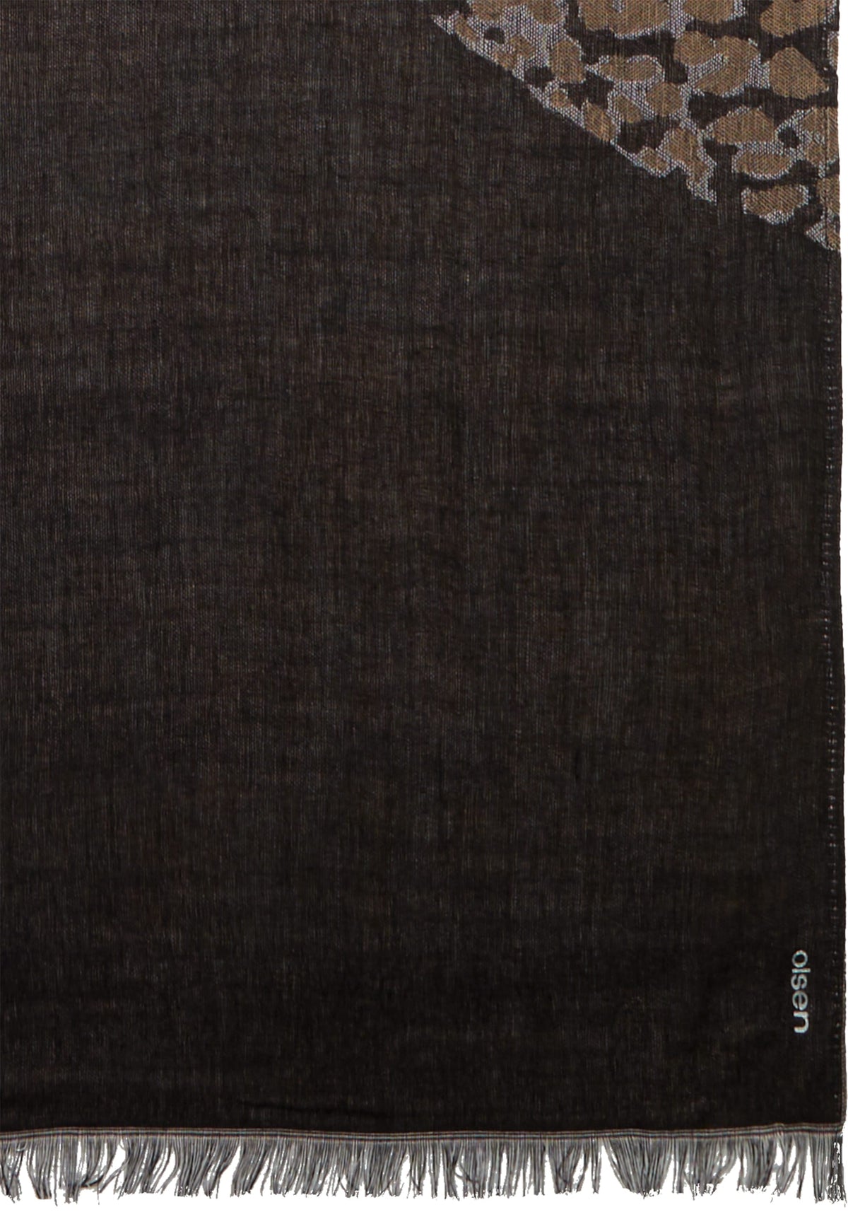 Foulard léopard avec bordures effilochées